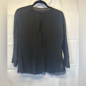Massimo Dutti silk flowing pleated sheer blouse size 4